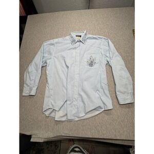 Vintage Get Lucky USA Women’s Rhinestone Floral Striped Shirt Size‎ L